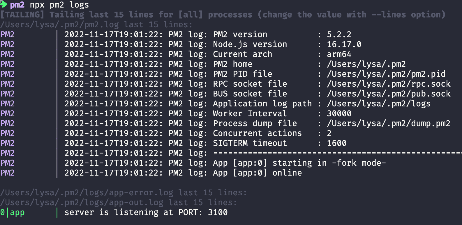 pm2-list-processes